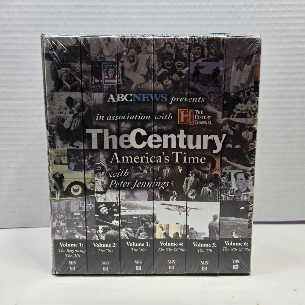 The Century America's Time with Peter Jennings ABC News 6 Volumes VHS Set Sealed